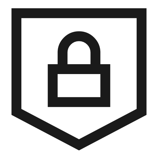 Padlock shield icon, line style, from Sharp free icons