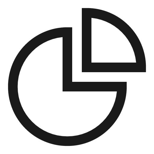 Pie chart icon, line style, from Sharp free icons