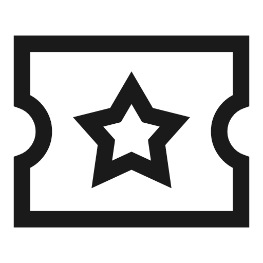 Ticket star icon, line style, from Sharp free icons