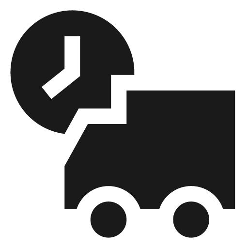 Transfer truck time solid icon, filled style, from Sharp free icons