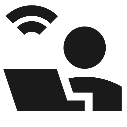 User work laptop wifi solid icon, filled style, from Sharp free icons
