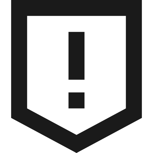 Warning shield remix icon, solid style, from Sharp free icons