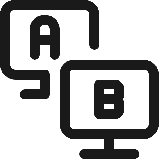 Ab testing monitors icon, line style, from Ultimate free icons