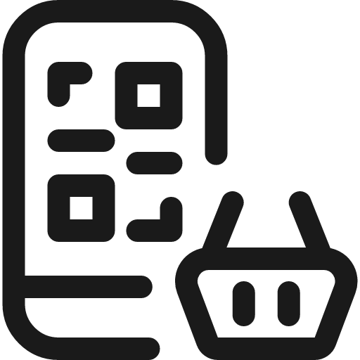 Cashless payment qr code basket icon, line style, from Ultimate free icons