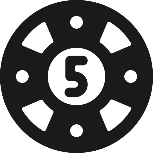 Casino chip 5 bold icon, bold style, from Ultimate free icons