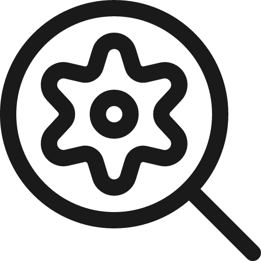 Cog search 1 icon, line style, from Ultimate free icons