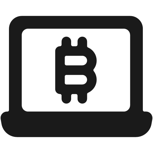 Crypto currency bitcoin laptop bold icon, bold style, from Ultimate free icons
