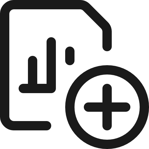 Data file bars add icon, line style, from Ultimate free icons