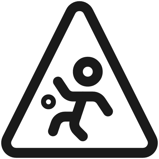 Family child play ball warning icon, line style, from Ultimate free icons