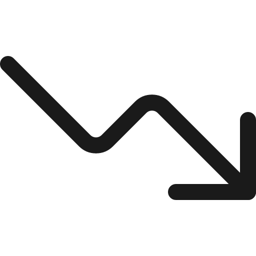 Graph stats descend icon, line style, from Ultimate free icons