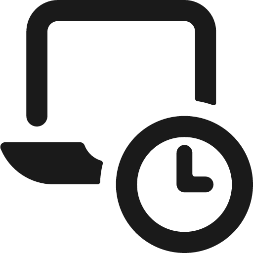 Laptop clock bold icon, bold style, from Ultimate free icons