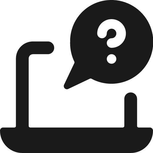 Laptop help message bold icon, bold style, from Ultimate free icons