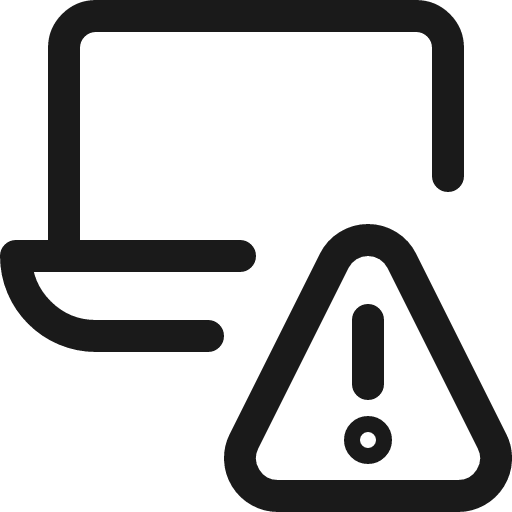 Laptop warning icon, line style, from Ultimate free icons