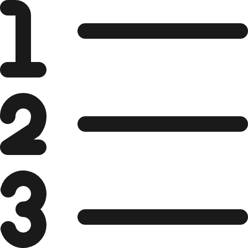 List numbers icon, line style, from Ultimate free icons