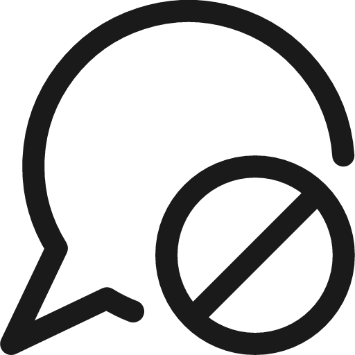 Messages bubble disable icon, line style, from Ultimate free icons