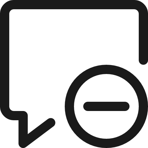 Messages bubble square subtract icon, line style, from Ultimate free icons