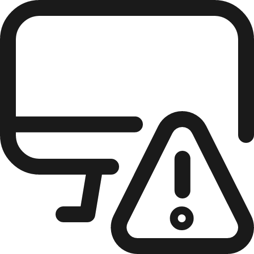 Monitor warning icon, line style, from Ultimate free icons