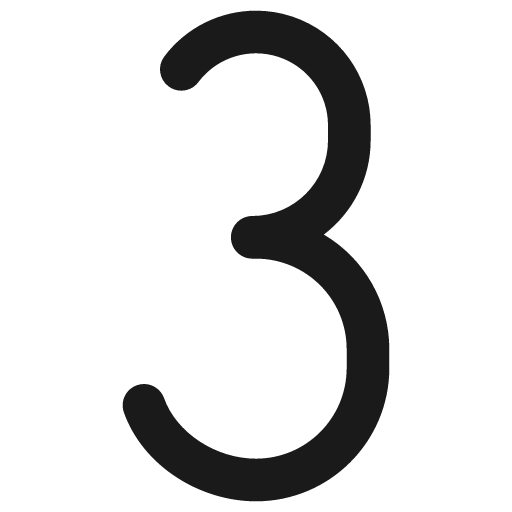 Number three bold icon, bold style, from Ultimate free icons