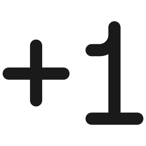 Plus one increment bold icon, bold style, from Ultimate free icons