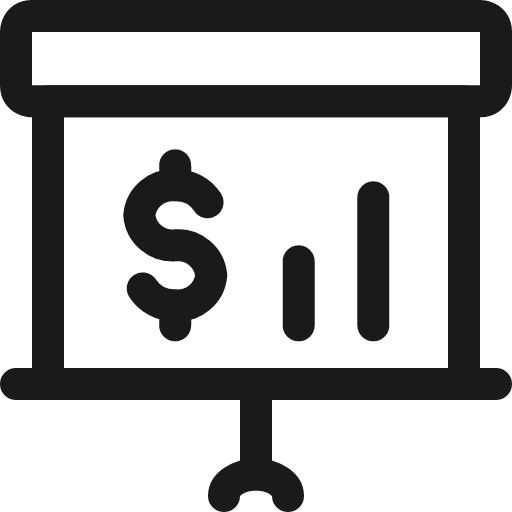 Presentation projector screen budget analytics icon, line style, from Ultimate free icons