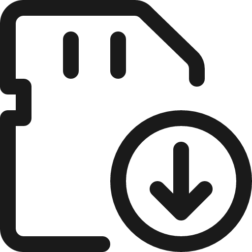 Sd card download icon, line style, from Ultimate free icons