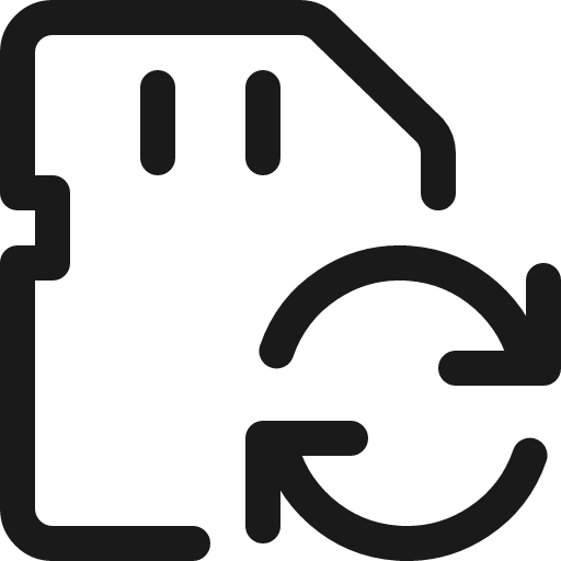 Sd card sync icon, line style, from Ultimate free icons