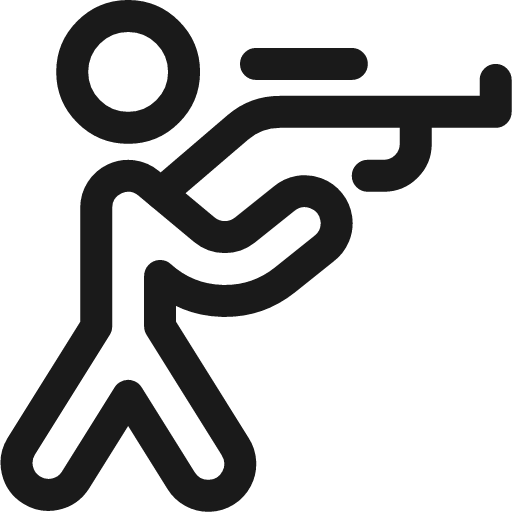 Shooting rifle person aim icon, line style, from Ultimate free icons