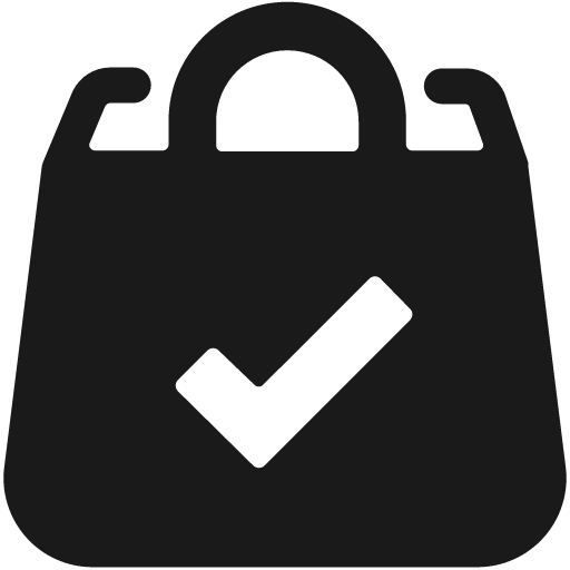 Shopping bag check bold icon, bold style, from Ultimate free icons