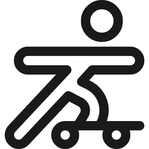 Skateboard person icon, line style, from Ultimate free icons