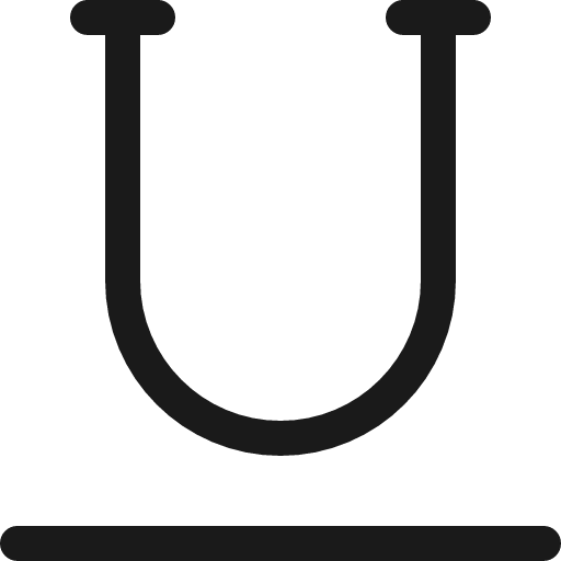 Text underline icon, line style, from Ultimate free icons