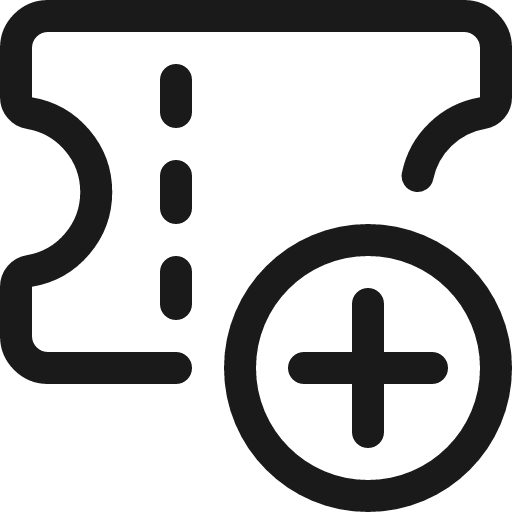 Ticket add icon, line style, from Ultimate free icons