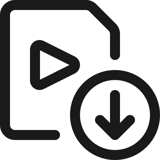 Video file download icon, line style, from Ultimate free icons