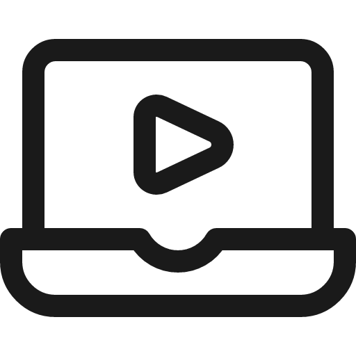 Video player laptop icon, line style, from Ultimate free icons