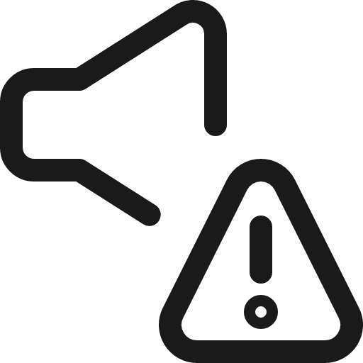 Volume control warning icon, line style, from Ultimate free icons