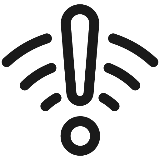 Wifi alert attention icon, line style, from Ultimate free icons