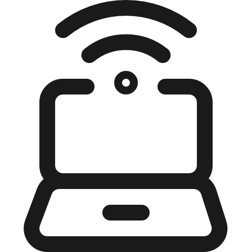Wifi laptop 1 icon, line style, from Ultimate free icons