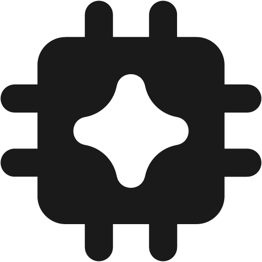 Ai chip spark solid icon, filled style, from Streamline