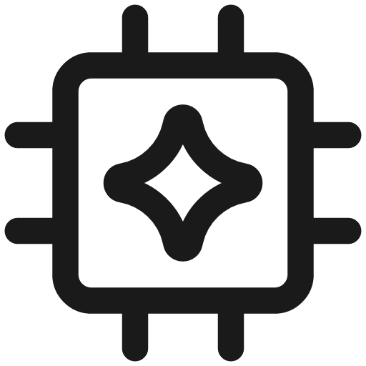 Ai chip spark icon, line style, from Streamline