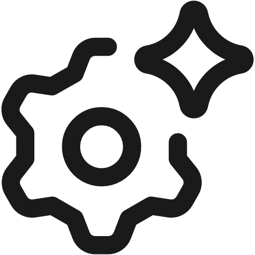 Ai settings spark icon, line style, from Streamline