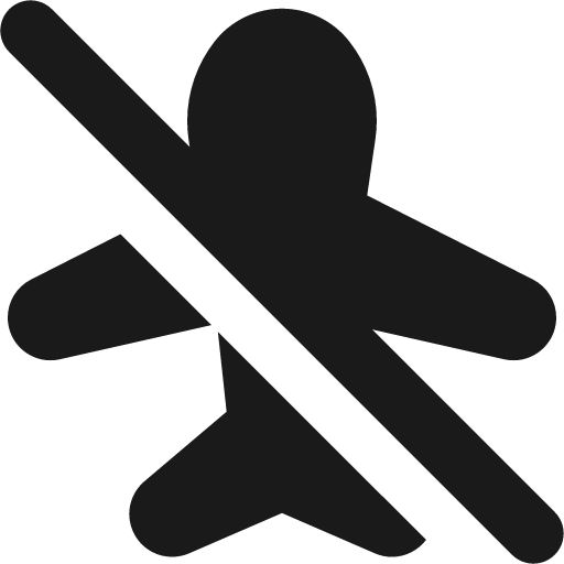Airplane disabled solid icon, filled style, from Streamline