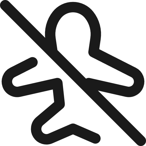 Airplane disabled icon, line style, from Streamline