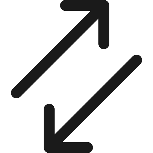 Arrow transfer diagonal 3 icon, line style, from Streamline