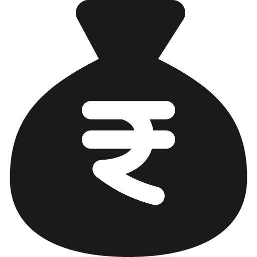 Bag rupee solid icon, filled style, from Streamline