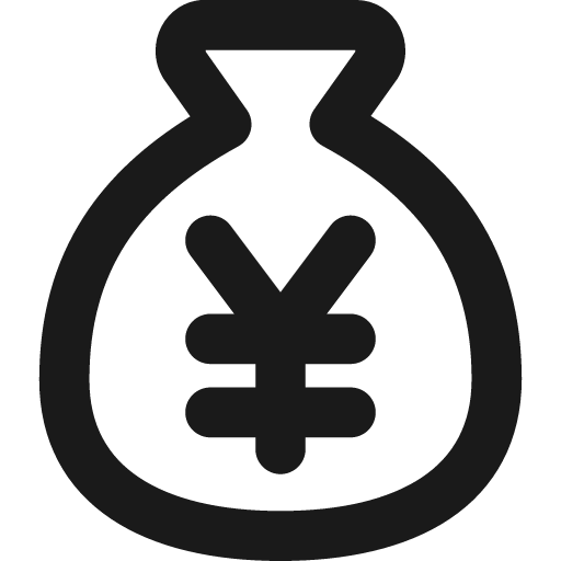 Bag yen remix icon, solid style, from Streamline