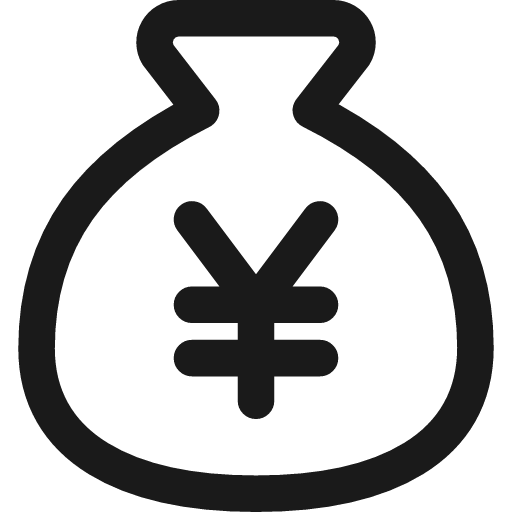 Bag yen icon, line style, from Streamline