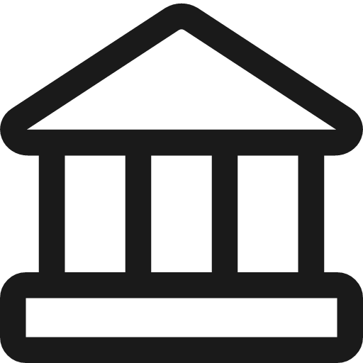 Bank icon, line style, from Streamline