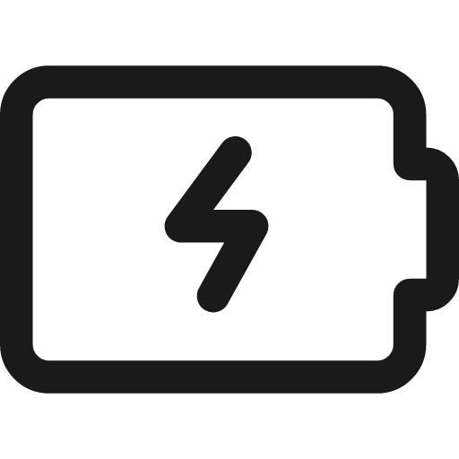 Battery charging icon, line style, from Streamline