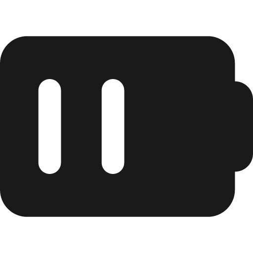 Battery medium 1 solid icon, filled style, from Streamline