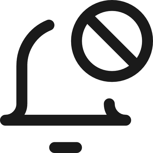 Block bell notification icon, line style, from Streamline