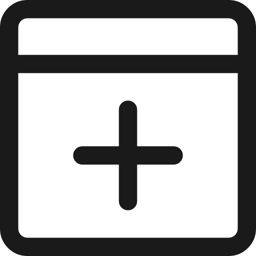 Browser add icon, line style, from Streamline